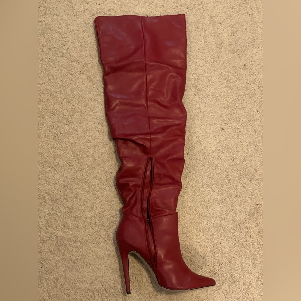 Over the knee heeled boot Size 12. Color red , very sexy!!